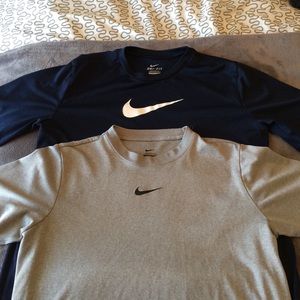 Gray and Dark Blue Nike Active Wear