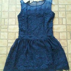 navy blue lace dress
