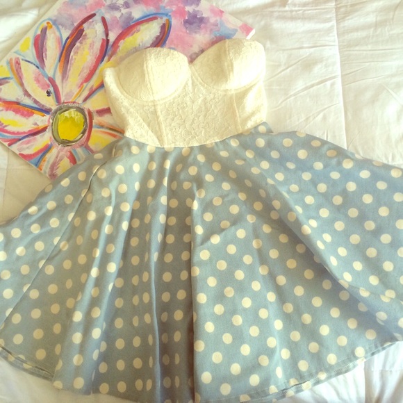 Strapless Polka Dot Sundress