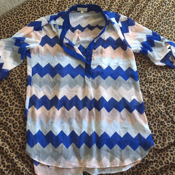 Sheer half button up top