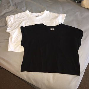 White H&M Boxy T-Shirt Crop Top