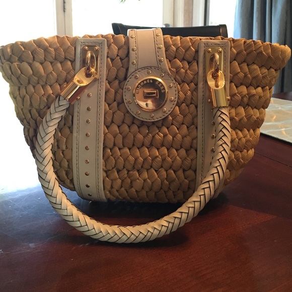 Michael Kors straw & leather summer handbag