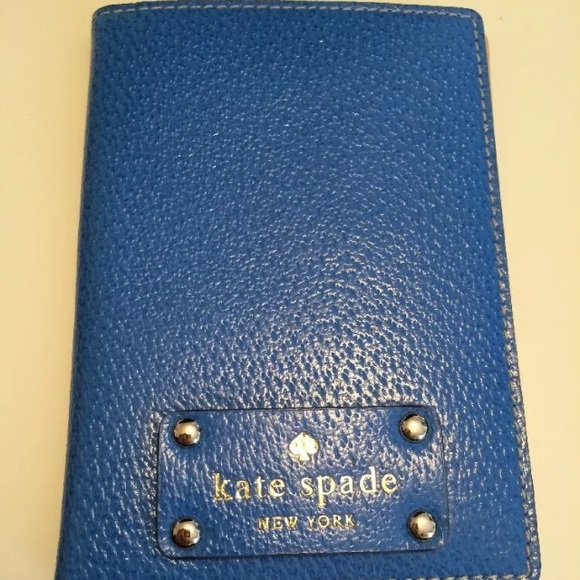 Kate Spade passport holder case leather blue