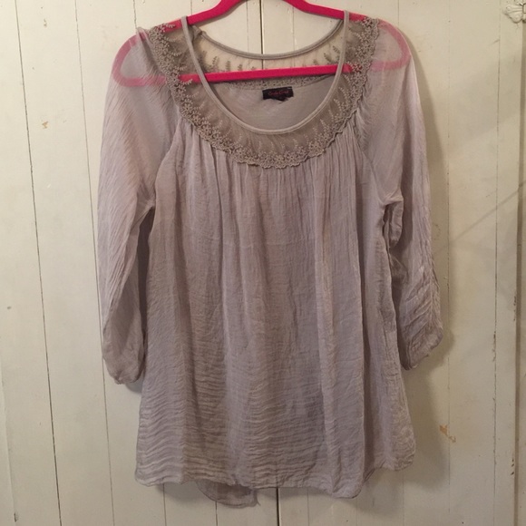Carla Conti Tops - Carla Continue Sheer Blouse with Attached Shell Sm