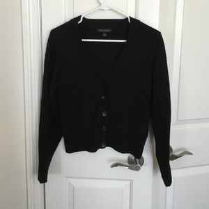 Banana Republic Cropped Black Wool Cardigan