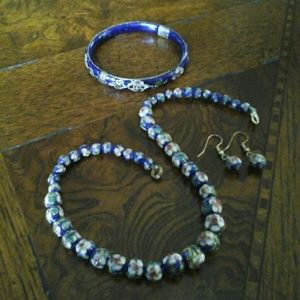 Vintage Cloisonne Jewelry Set