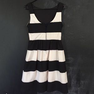 Elegant black and cream cocktail dress