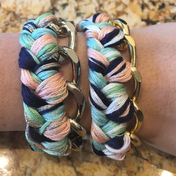 Large Woven Gold Chain Bracelet
