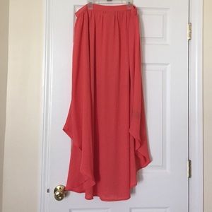 Kardashian kollection coral maxi skirt