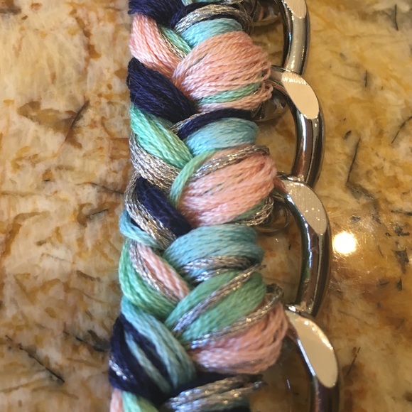 Large Silver Woven Silver Bracelet with Sparkles - Picture 3 of 3