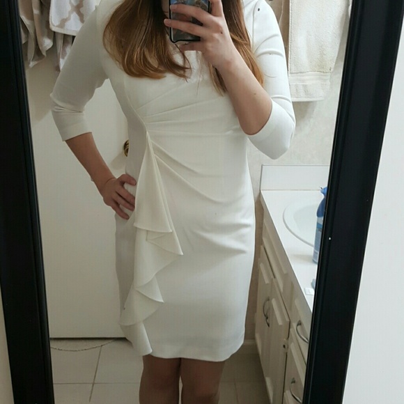 White knee length dress