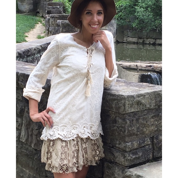 Embroidered Peasant Blouse Pastel - Picture 3 of 4