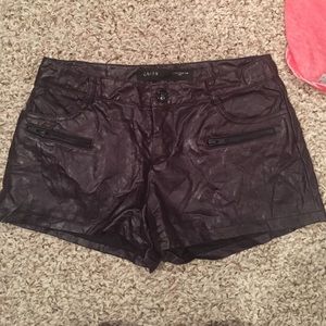 Leather shorts