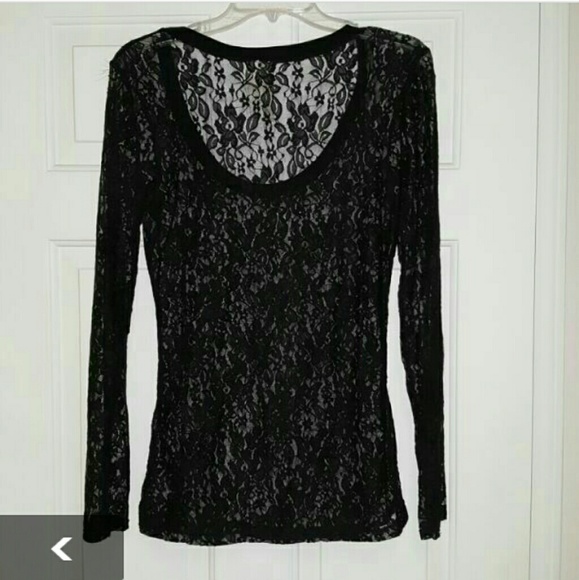 Sheer Black Lace Top - Picture 2 of 2