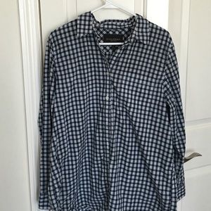 Banana Republic Soft Wash Blue Check Button Down