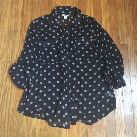 SOLD IN BUNDLE Sheer polka dot shirt