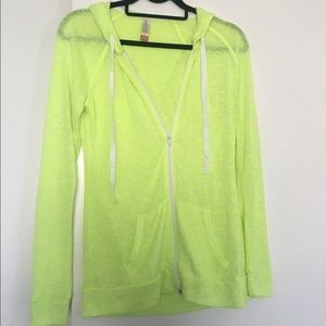 Never Worn - Semi Sheer Fluorescent Yellow Hoodie