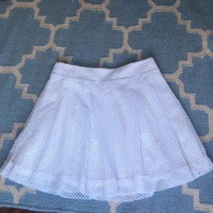 Banana Republic white perforated skater skirt