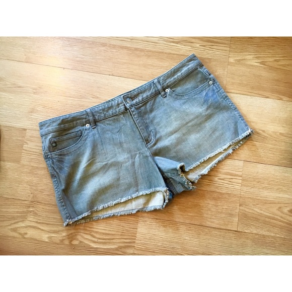 Michael Kors Frayed Grey Denim Shorts