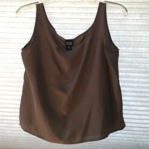 Brown silk tank top