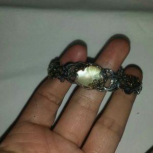 Sterling Silver bracelet with yellow stone