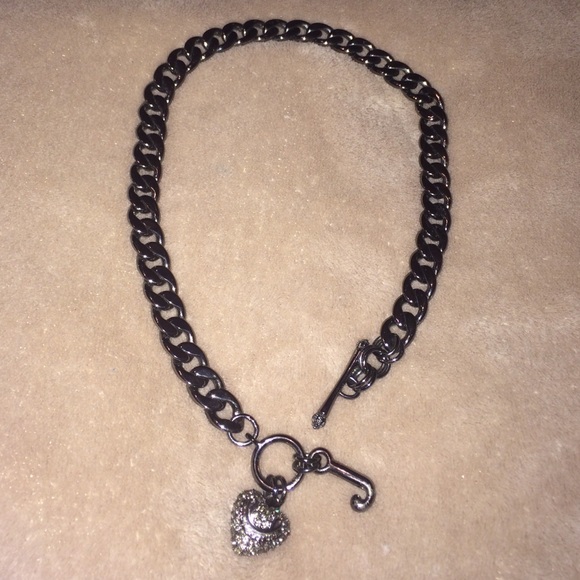 Juicy Couture pave heart charm necklace.