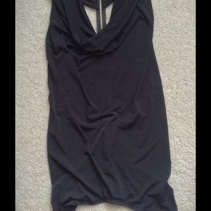 Sexy black stretchy open back top size small