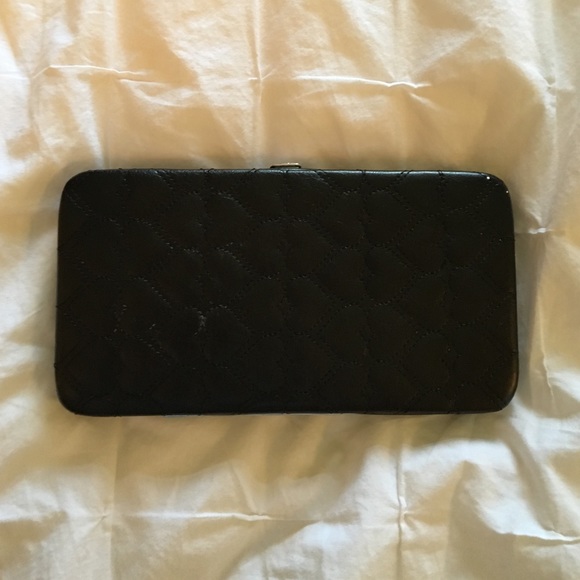 Wallet with heart stitching