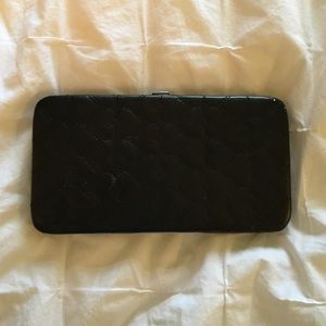 Wallet with heart stitching