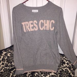 comfy grey sweater "tres chic"
