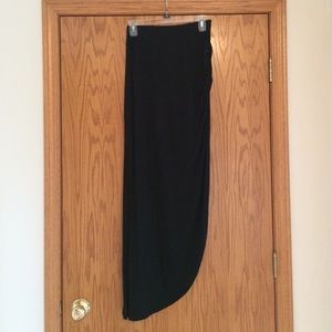 Black Maxi Skirt with Rouched Slit NWOT