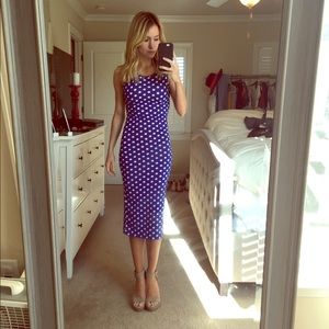 Blue & White polka dotted dress