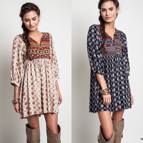 NEW w/Tags- Women's Boho Peasant Tunic Top/Dress