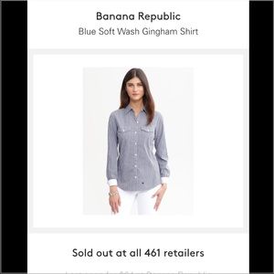 Banana Republic soft wash gingham button down