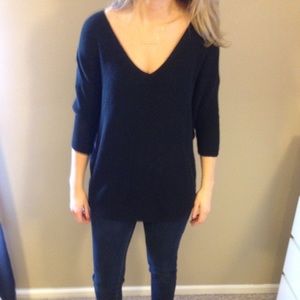 Black oversized sweater. 3/4 length sleeves