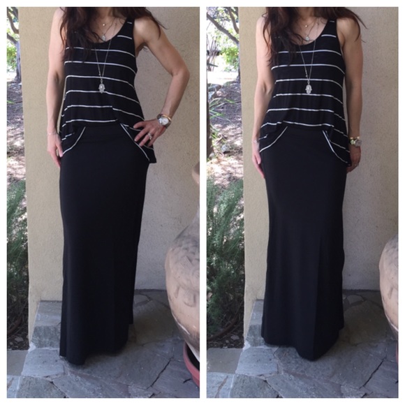 🔴 Black elastic waist skirt - Picture 2 of 3