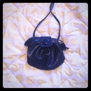 Blue leather cross body