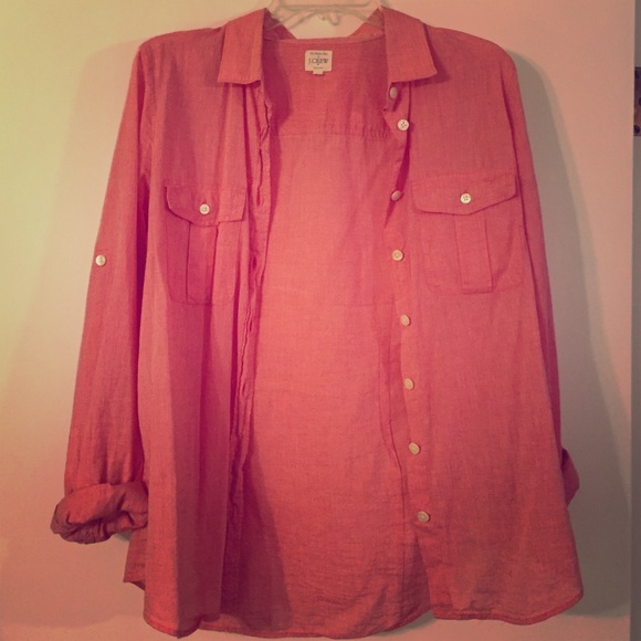 J. Crew Peach Linen Shirt