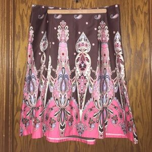 A-line paisley skirt