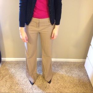 Long flare khaki colored dress pants