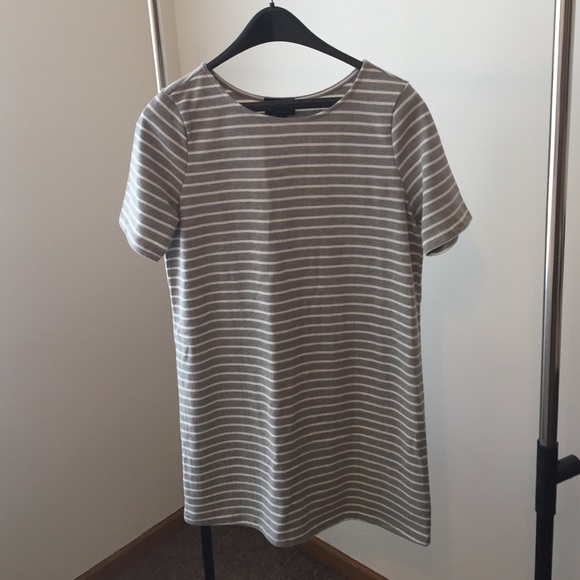 Grey and white striped dress