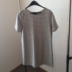 Grey and white striped dress