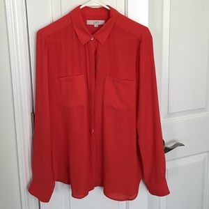 LOFT Red Blouse