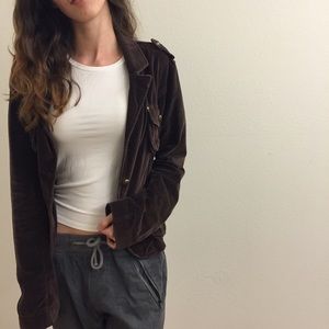 🔴 UO brown soft velvet jacket