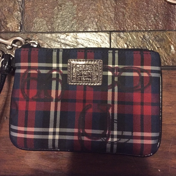 Coach plaid wristlet