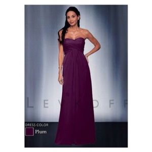 Long Plum Silk Chiffon bridesmaid Dress! Dress 537