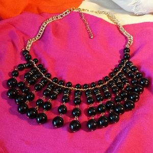 Charming Charlie Bib/Fringe Beaded Necklace