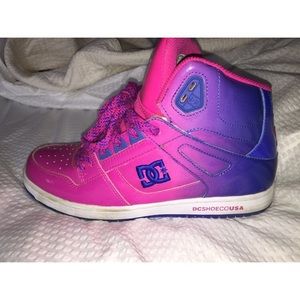 Ombré pink and blue high top DCs