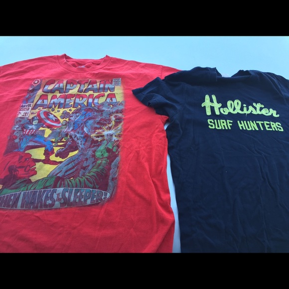 Bundle Tee Shirts Hollister and Captain America - Picture 1 of 1