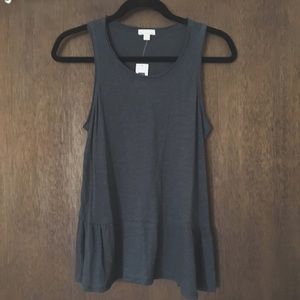 Gap Charcoal Gray Peplum Long Tank